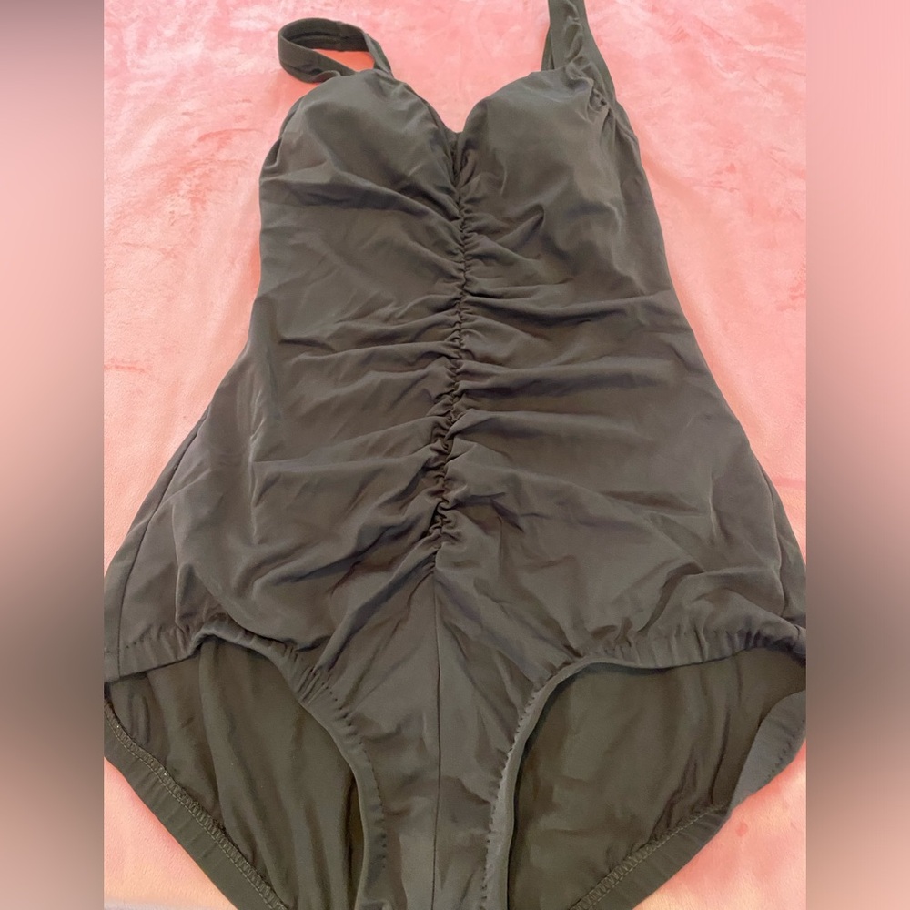 Maxine of Hollywood one piece solid brown swimsuit size 10